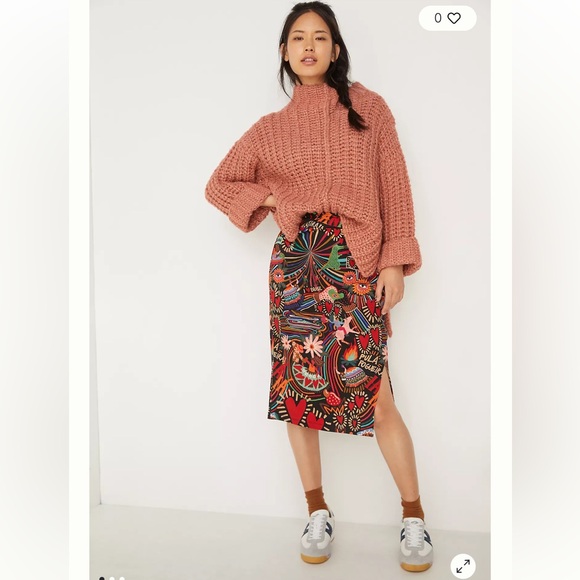 Farm Rio Danette Slim Midi Skirt Women’s Size Large - Picture 2 of 15